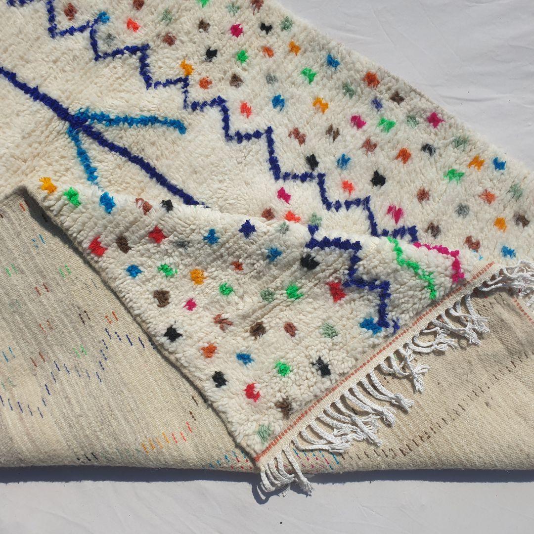 Handmade Wool Moroccan Shag Rug: Authentic Beni Ourain Berber Carpet