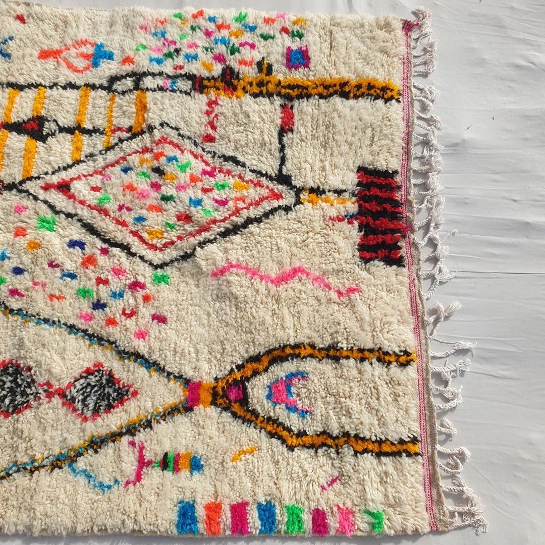 Handmade Azilal Rug: Pink Tribal Berber, Moroccan Wool Carpet