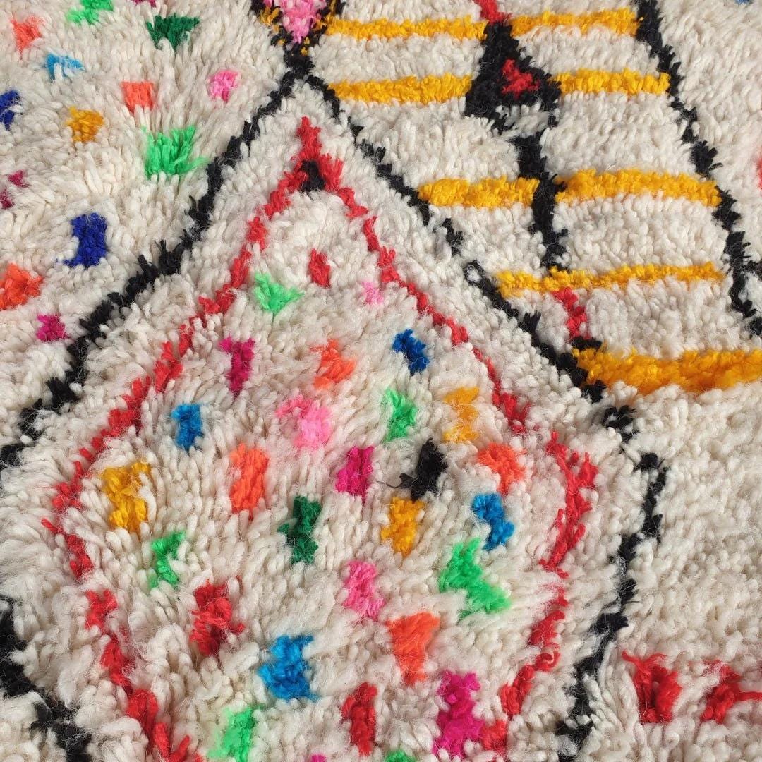 Handmade Azilal Rug: Pink Tribal Berber, Moroccan Wool Carpet