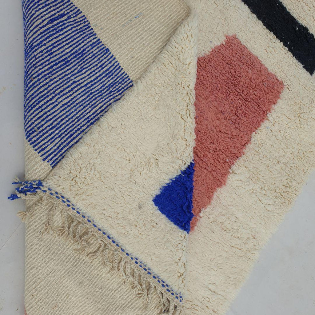 Handmade Beni Ourain Wool Rug: Berber Moroccan Boho Style