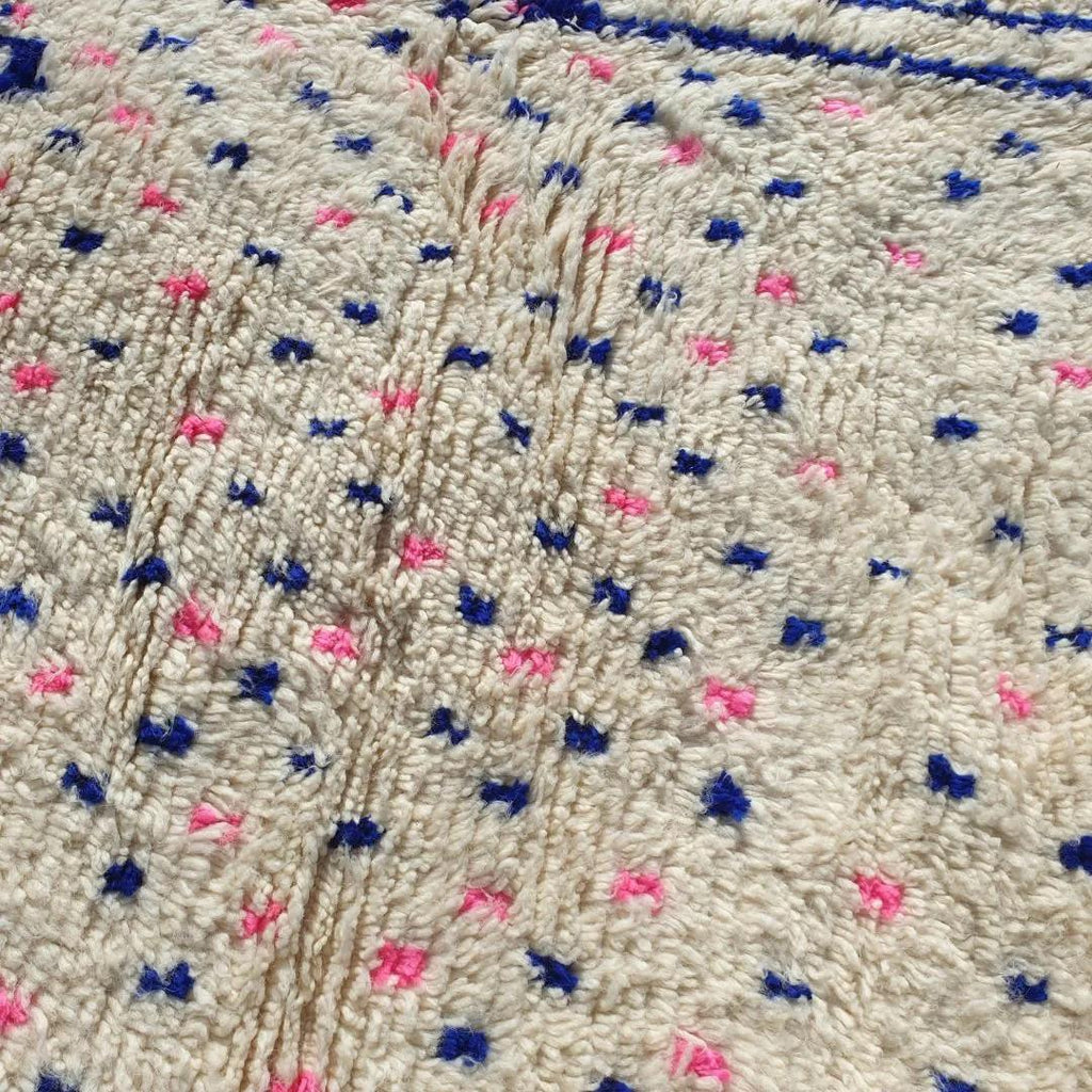 Handmade Beni Ourain Wool Rug: Shaggy Berber Moroccan Carpet