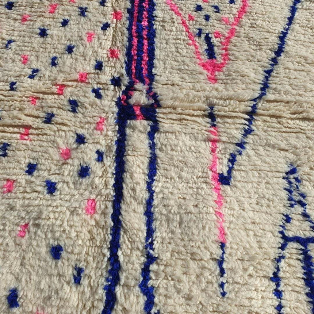 Handmade Beni Ourain Wool Rug: Shaggy Berber Moroccan Carpet