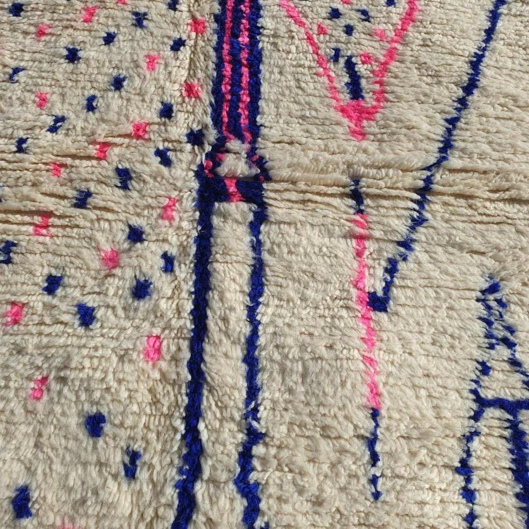 Handmade Beni Ourain Wool Rug: Shaggy Berber Moroccan Carpet