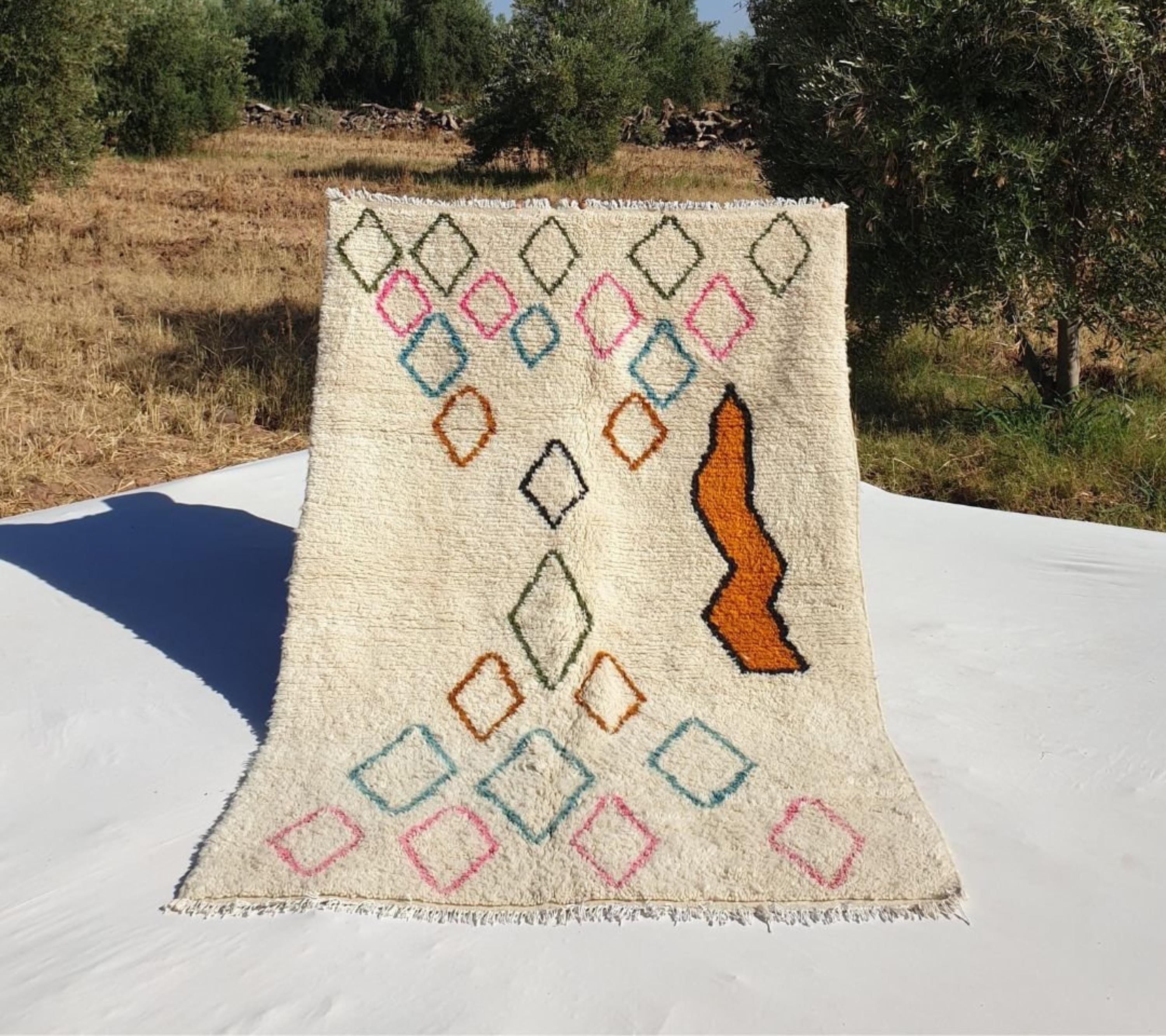 Custom Beni Ourain Rug: Hand-Knotted Moroccan Wool Rug