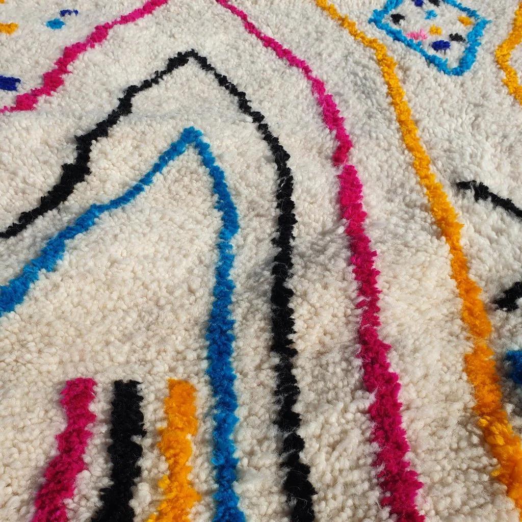 Handmade Moroccan Wool Rug: Colorful Berber Shag Carpet