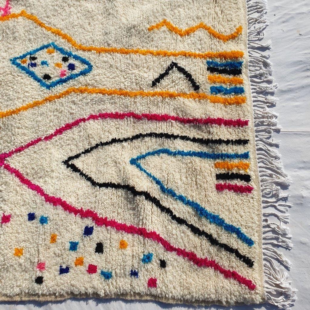 Handmade Moroccan Wool Rug: Colorful Berber Shag Carpet