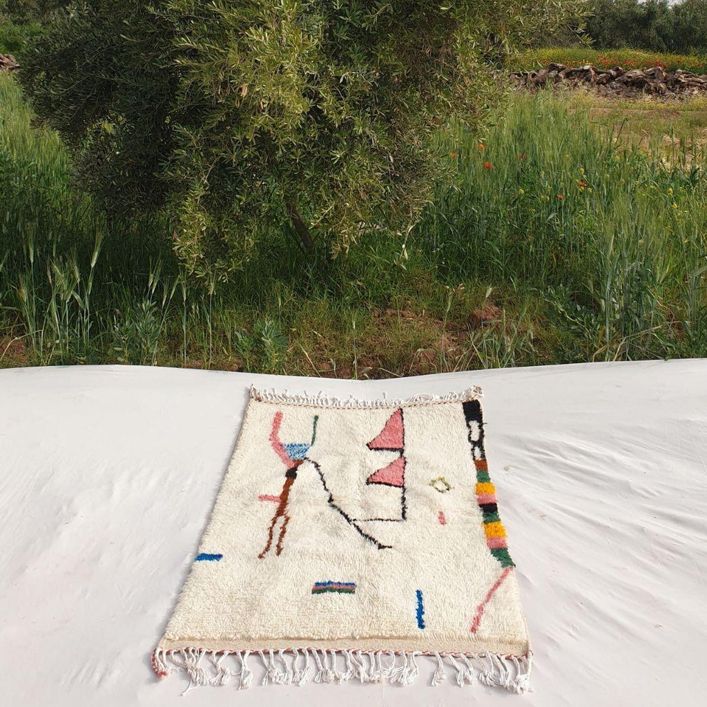 Handmade Beni Ourain Wool Rug: Authentic Moroccan Berber Carpet