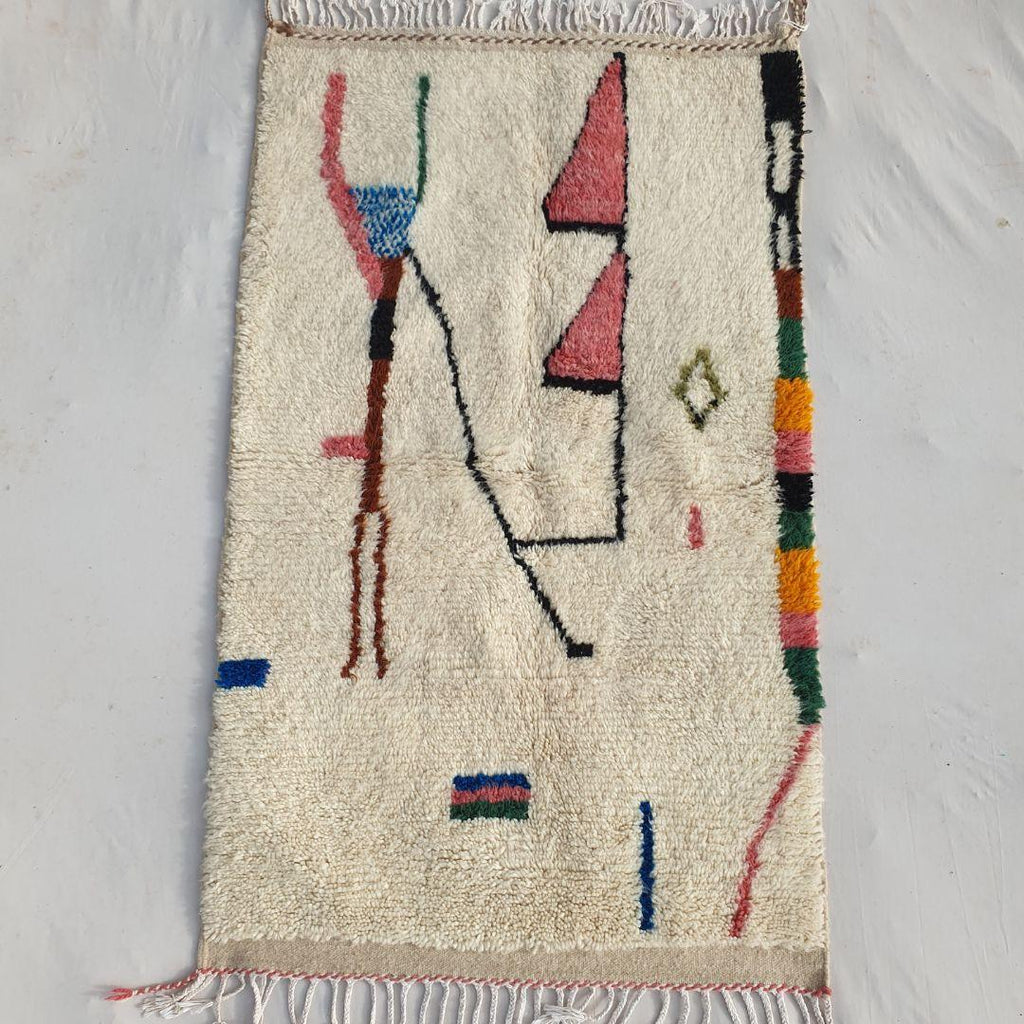 Handmade Beni Ourain Wool Rug: Authentic Moroccan Berber Carpet