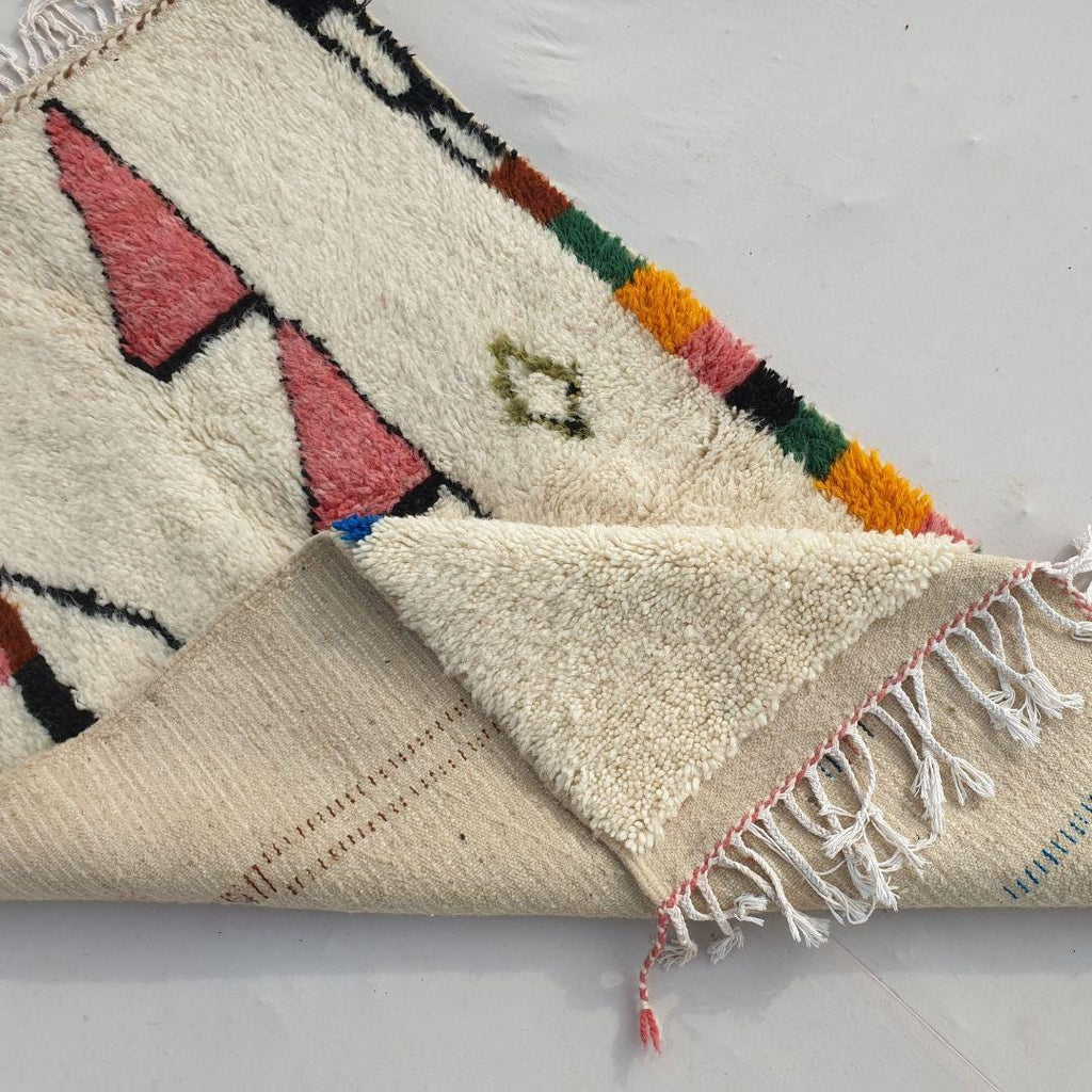 Handmade Beni Ourain Wool Rug: Authentic Moroccan Berber Carpet