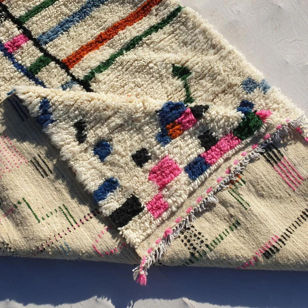 Handmade Azilal Berber Rug: Moroccan Wool Shaggy Carpet