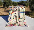 Handmade Azilal Berber Rug: Moroccan Wool Shaggy Carpet