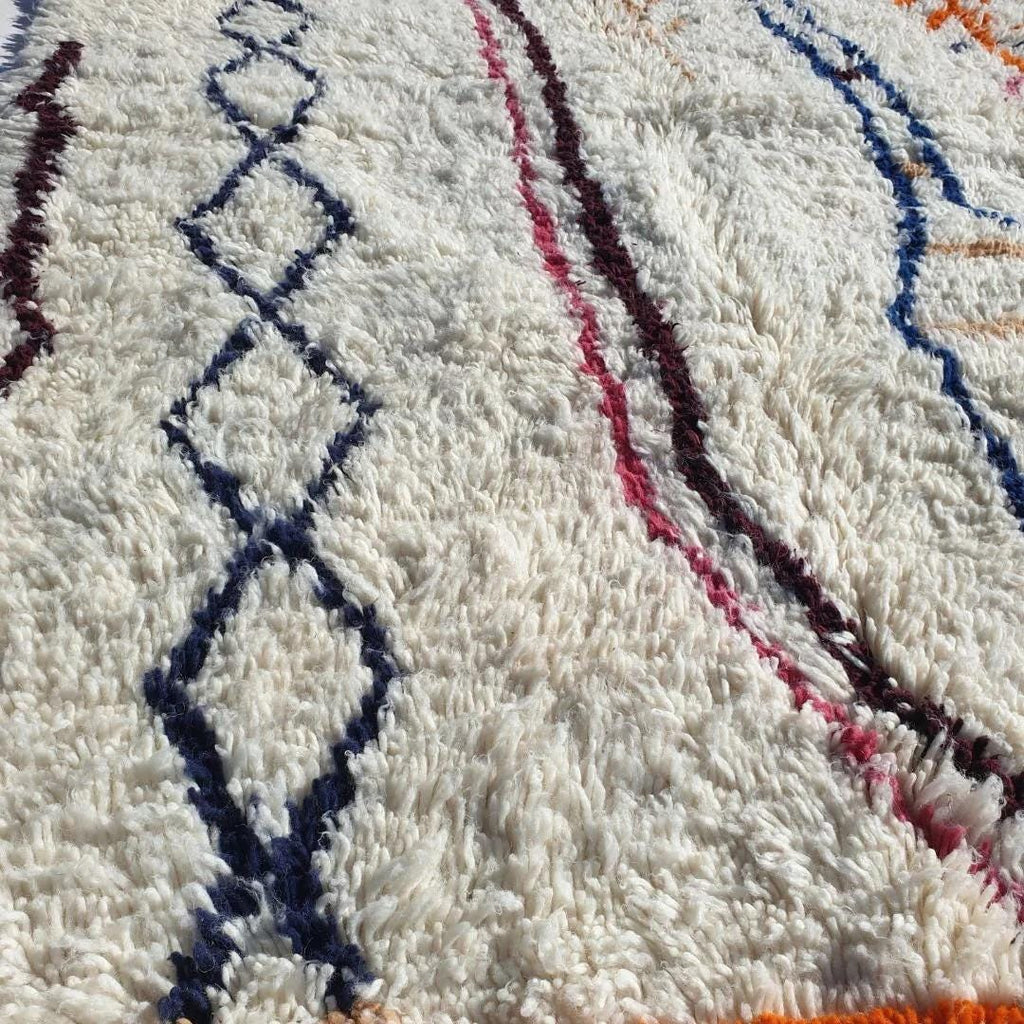 Handmade Beni Ourain Rug: Moroccan Wool Shag, White Berber Decor