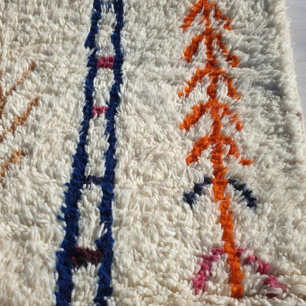 Handmade Beni Ourain Rug: Moroccan Wool Shag, White Berber Decor