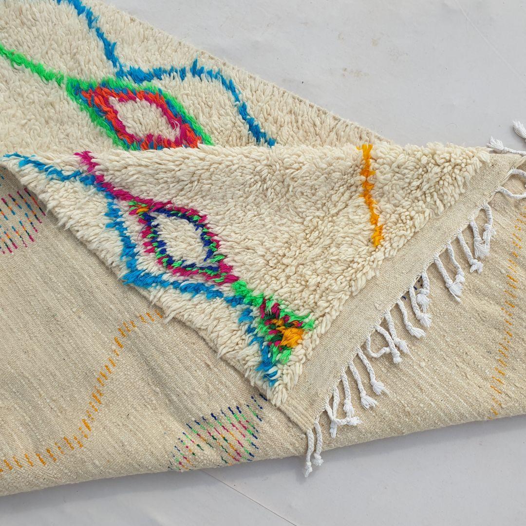 Handmade Moroccan Azilal Wool Rug: Vibrant Tribal Design