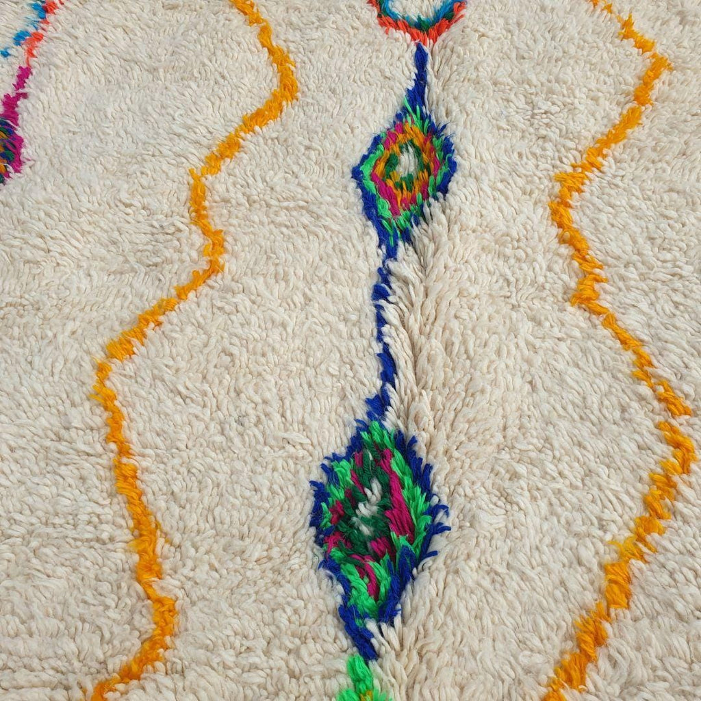 Handmade Moroccan Azilal Wool Rug: Vibrant Tribal Design