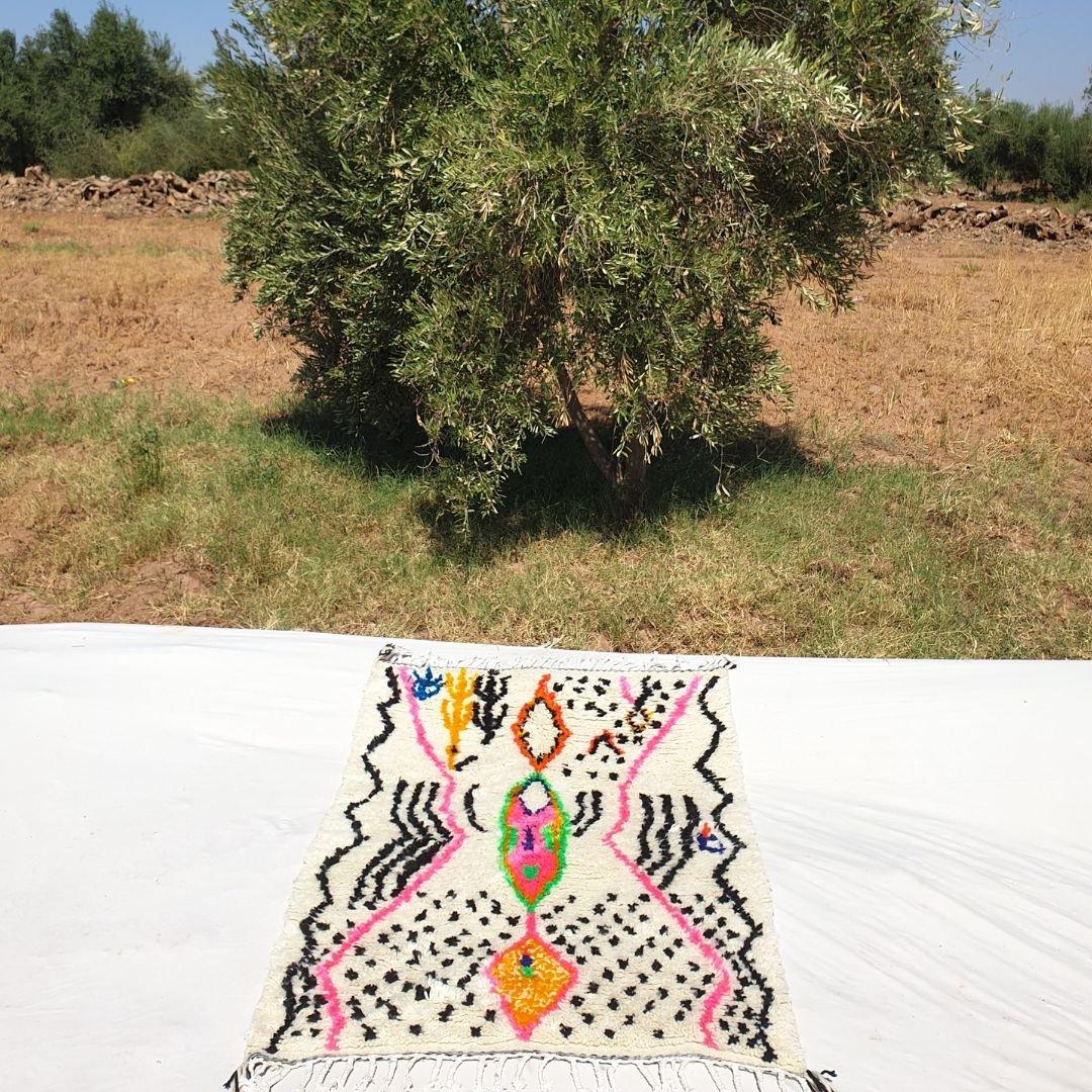 Handmade Colorful Azilal Rug: Custom Moroccan Berber Decor