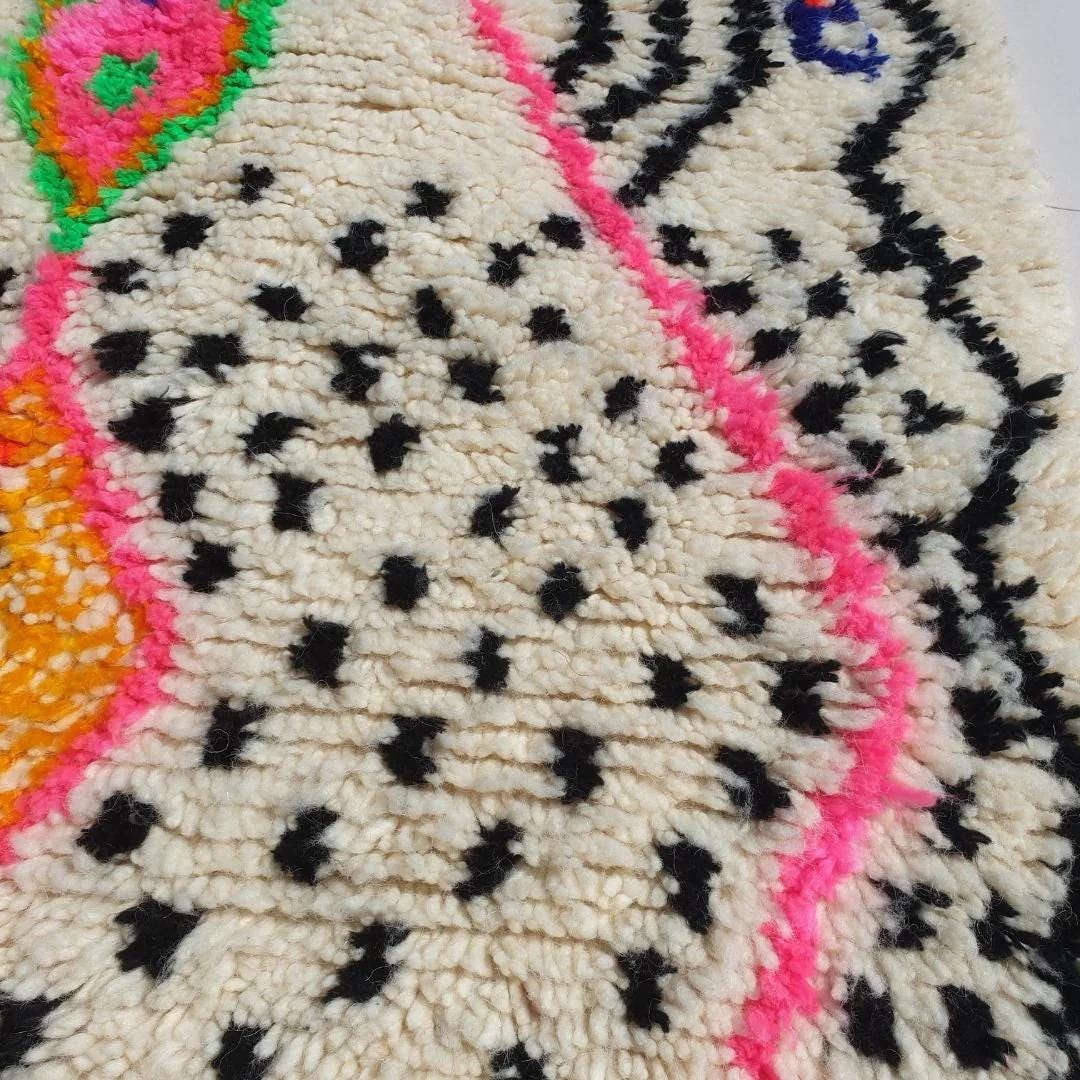 Handmade Colorful Azilal Rug: Custom Moroccan Berber Decor