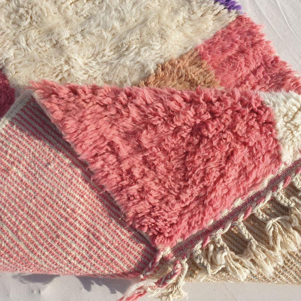 Handmade Shaggy Beni Ourain Wool Rug: Authentic Berber Style