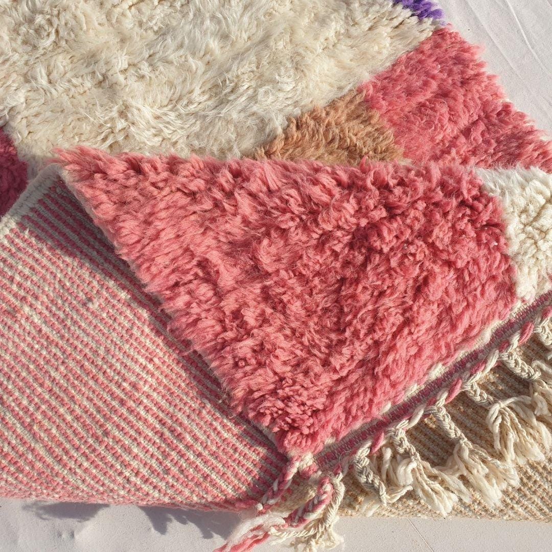 Handmade Shaggy Beni Ourain Wool Rug: Authentic Berber Style