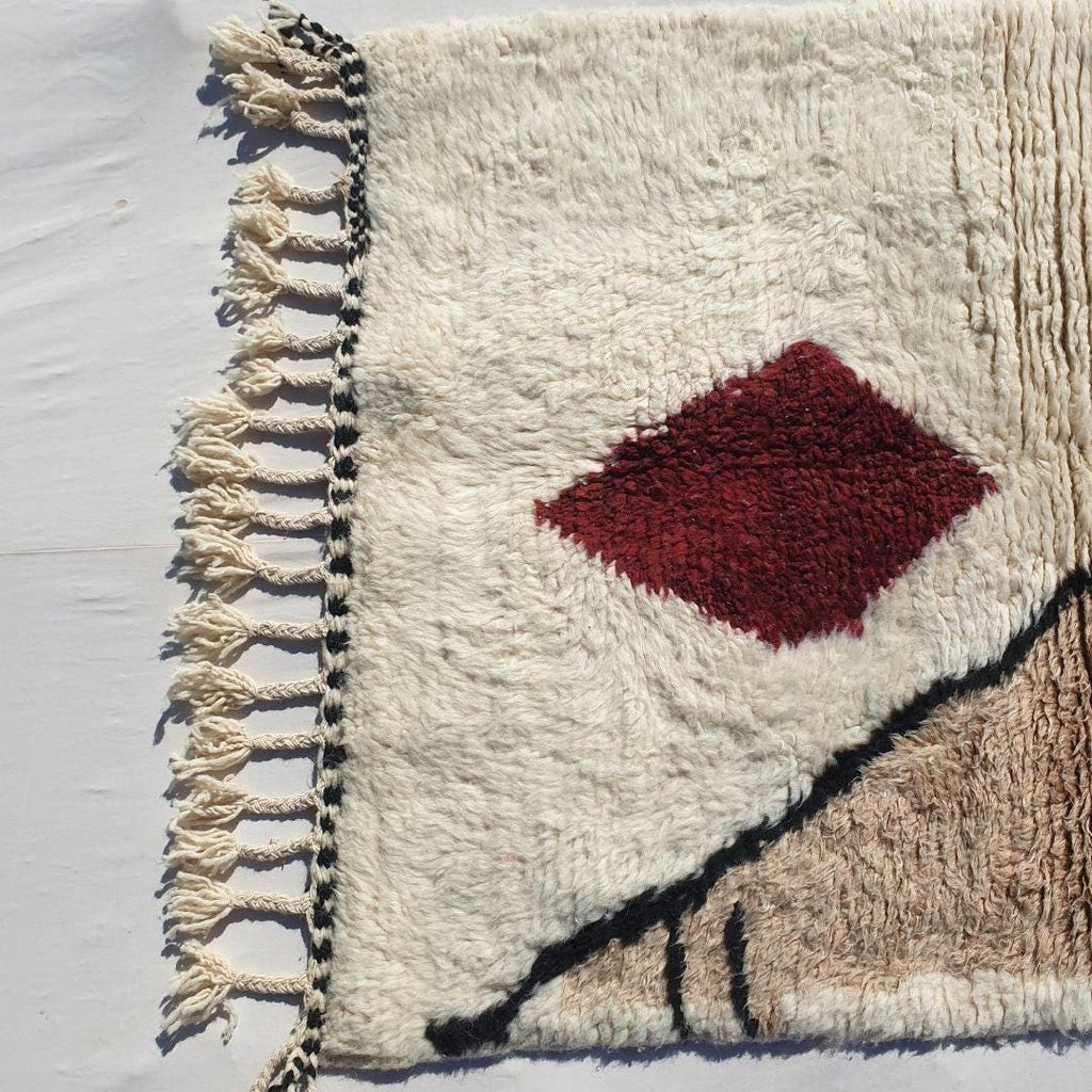 Handmade Beni Ourain Rug: Shaggy Moroccan Wool Berber Carpet