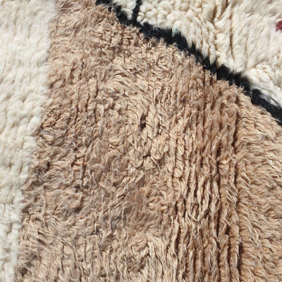 Handmade Beni Ourain Rug: Shaggy Moroccan Wool Berber Carpet