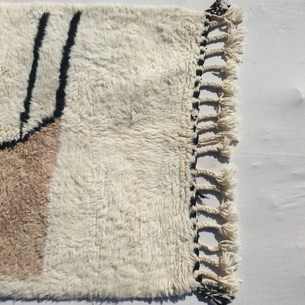 Handmade Beni Ourain Rug: Shaggy Moroccan Wool Berber Carpet
