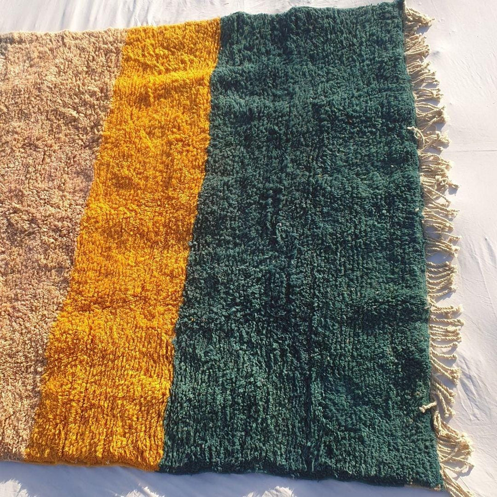 Handmade Shaggy Beni Ourain Rug: Authentic Moroccan Berber Wool Carpet