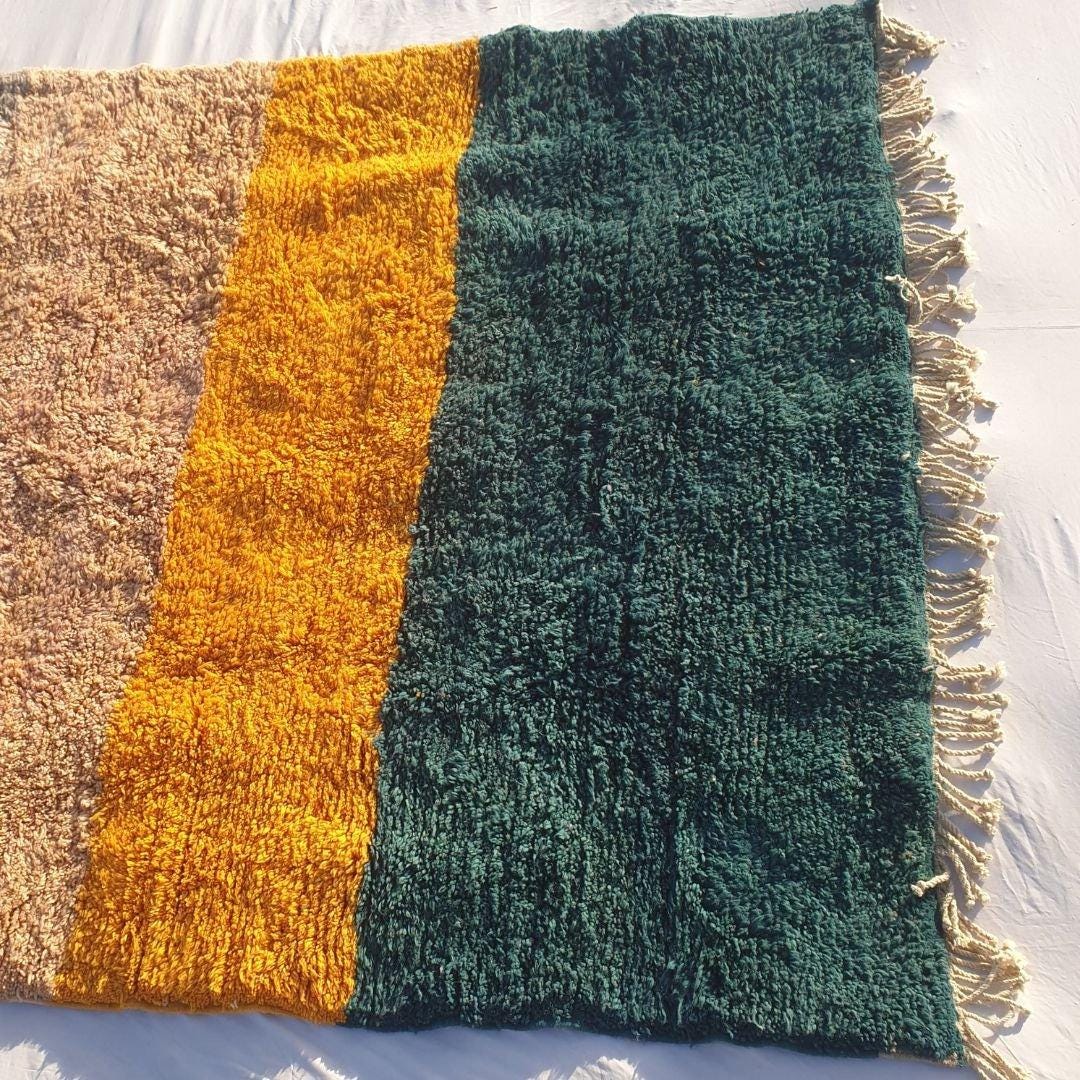 Handmade Shaggy Beni Ourain Rug: Authentic Moroccan Berber Wool Carpet