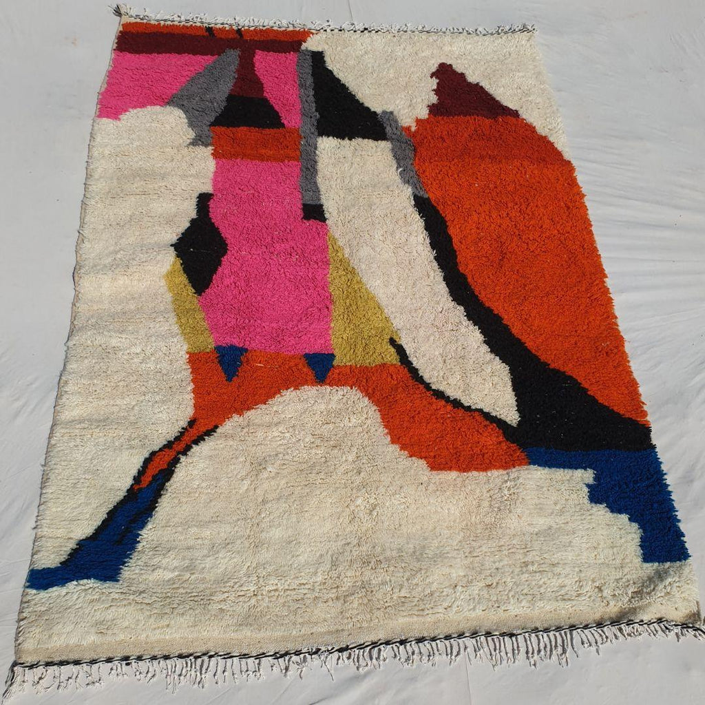 Handmade Berber Rug: Custom Colorful Moroccan Boujaad Style