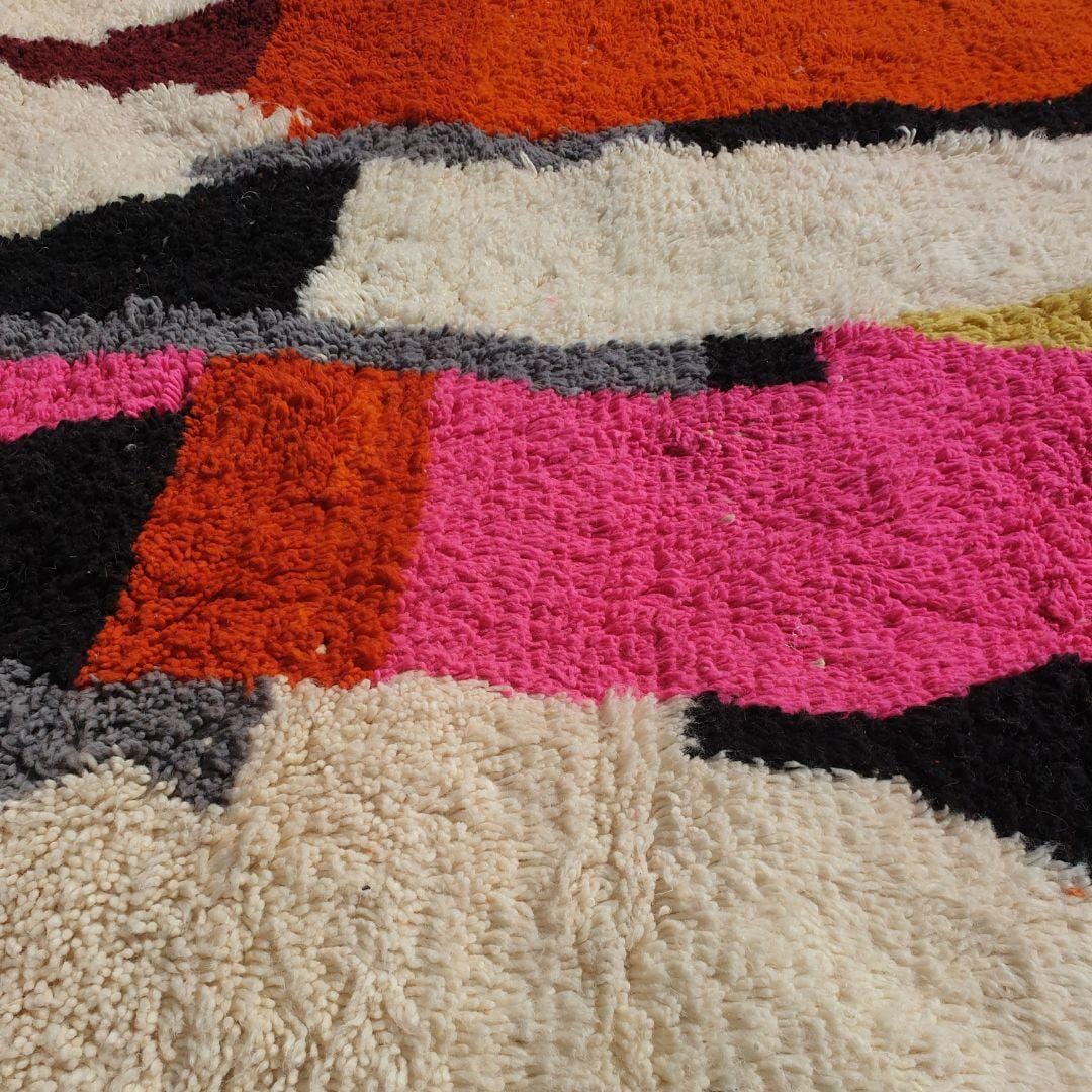 Handmade Berber Rug: Custom Colorful Moroccan Boujaad Style