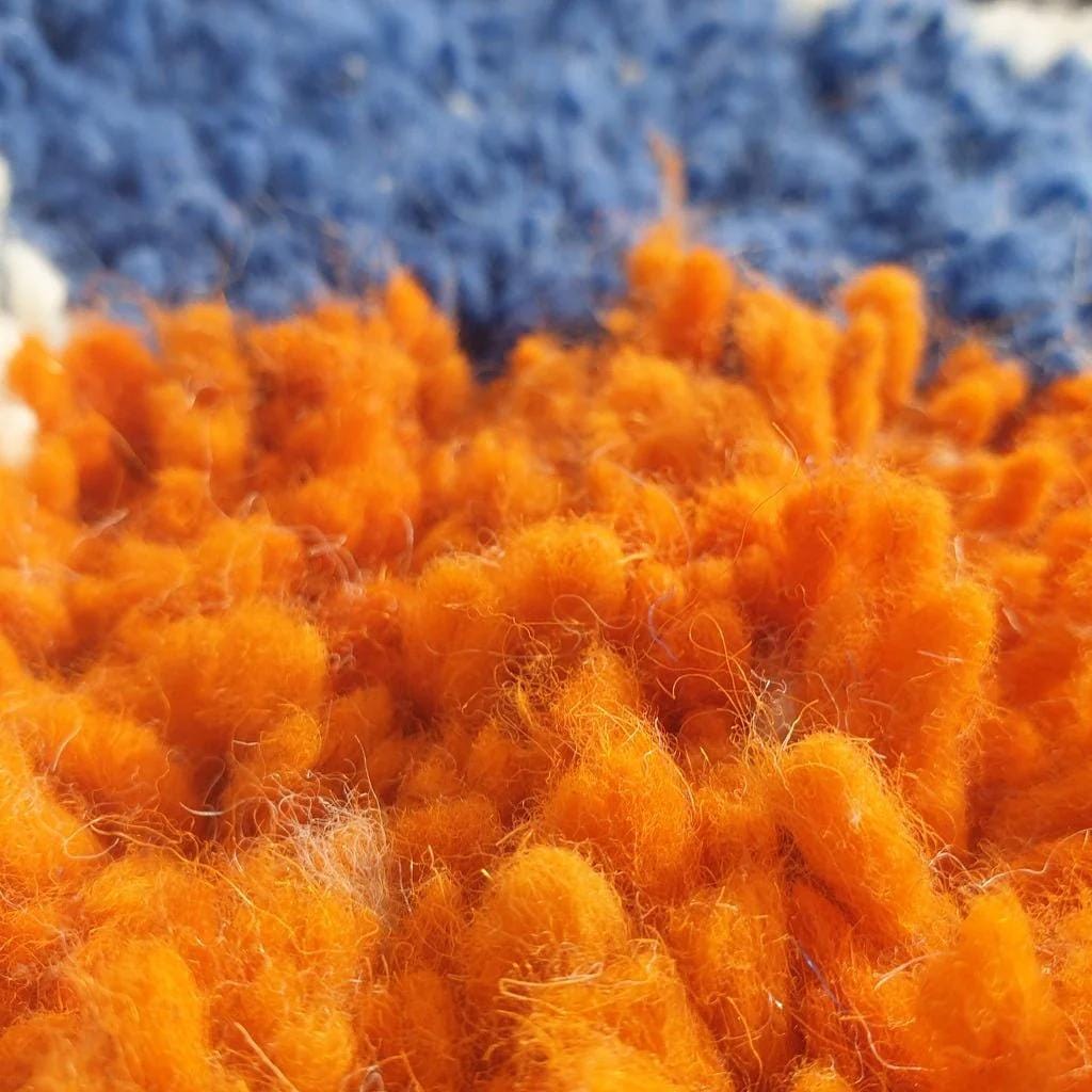 Handmade Beni Ourain Wool Rug: Moroccan Berber Shag Carpet