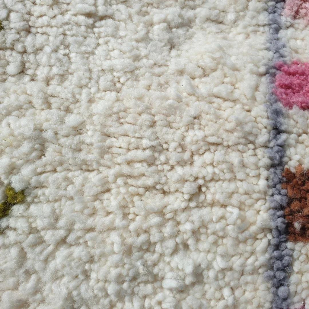 Hand-Knotted Moroccan Berber Rug: Beni Ourain Wool Carpet