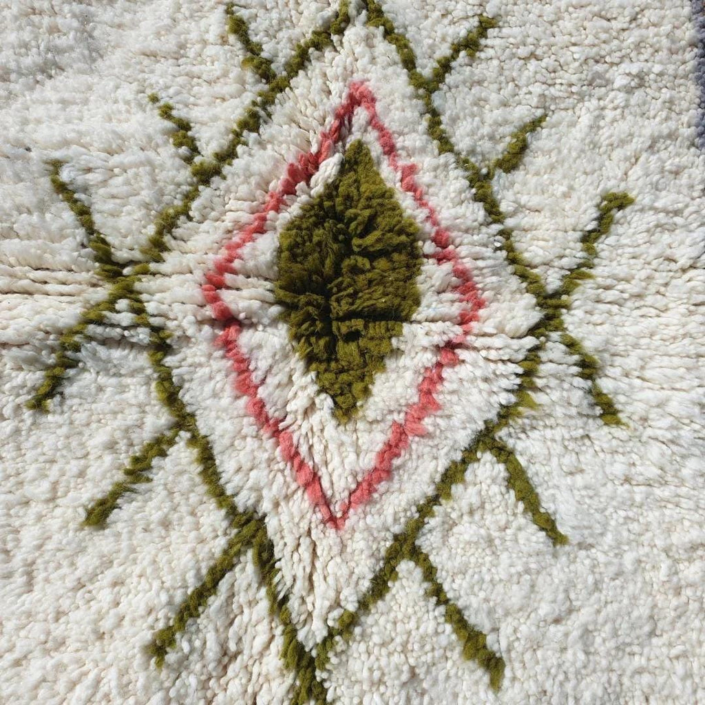 Hand-Knotted Moroccan Berber Rug: Beni Ourain Wool Carpet