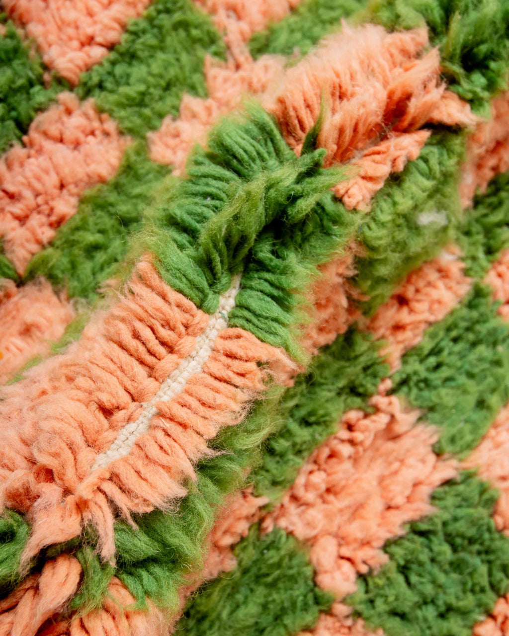 Handwoven Beni Ourain Rug: Moroccan Checkered Shag Rug, Custom Size