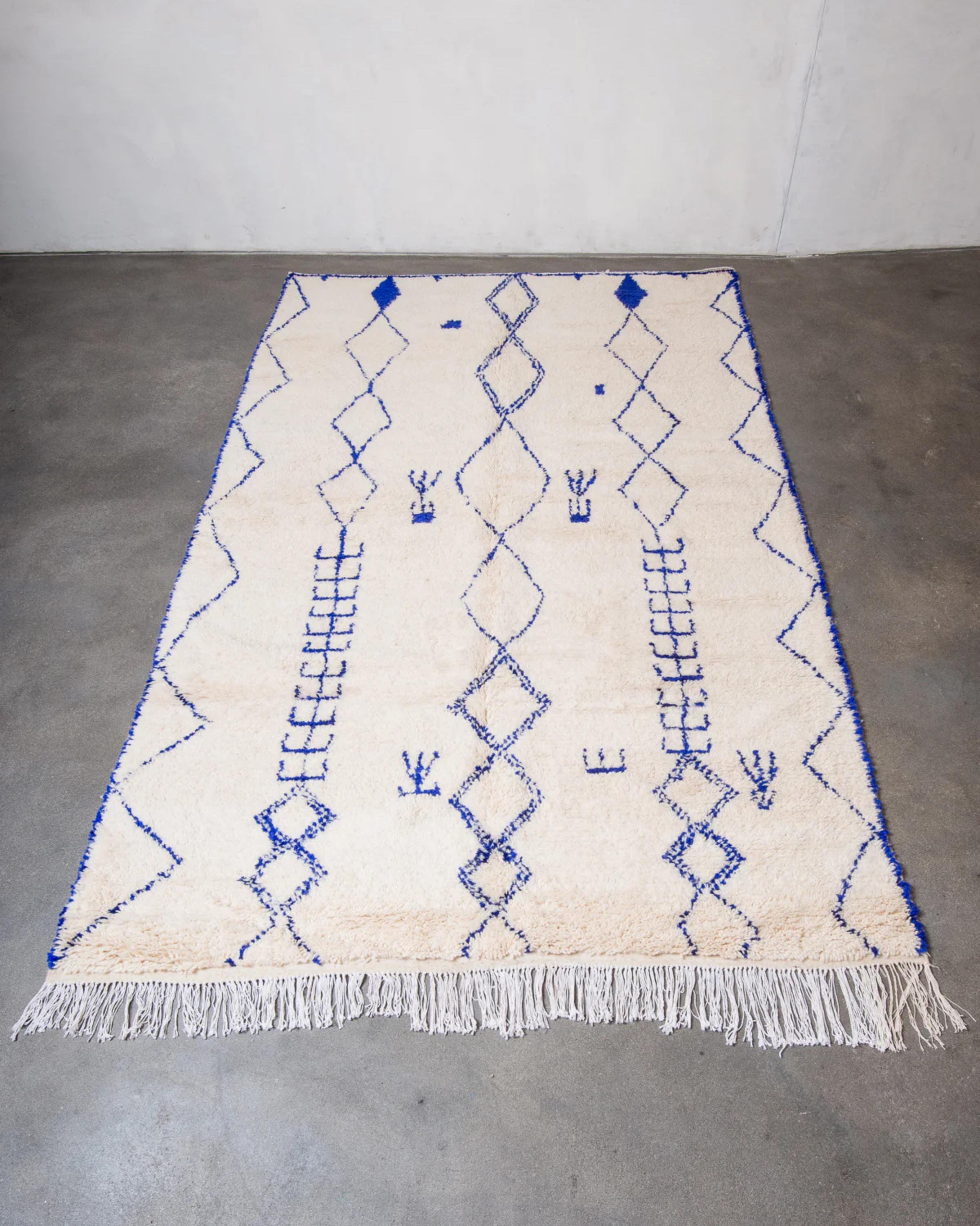Handmade Beni Ourain Rug: Authentic Moroccan Rug, Custom Sizes