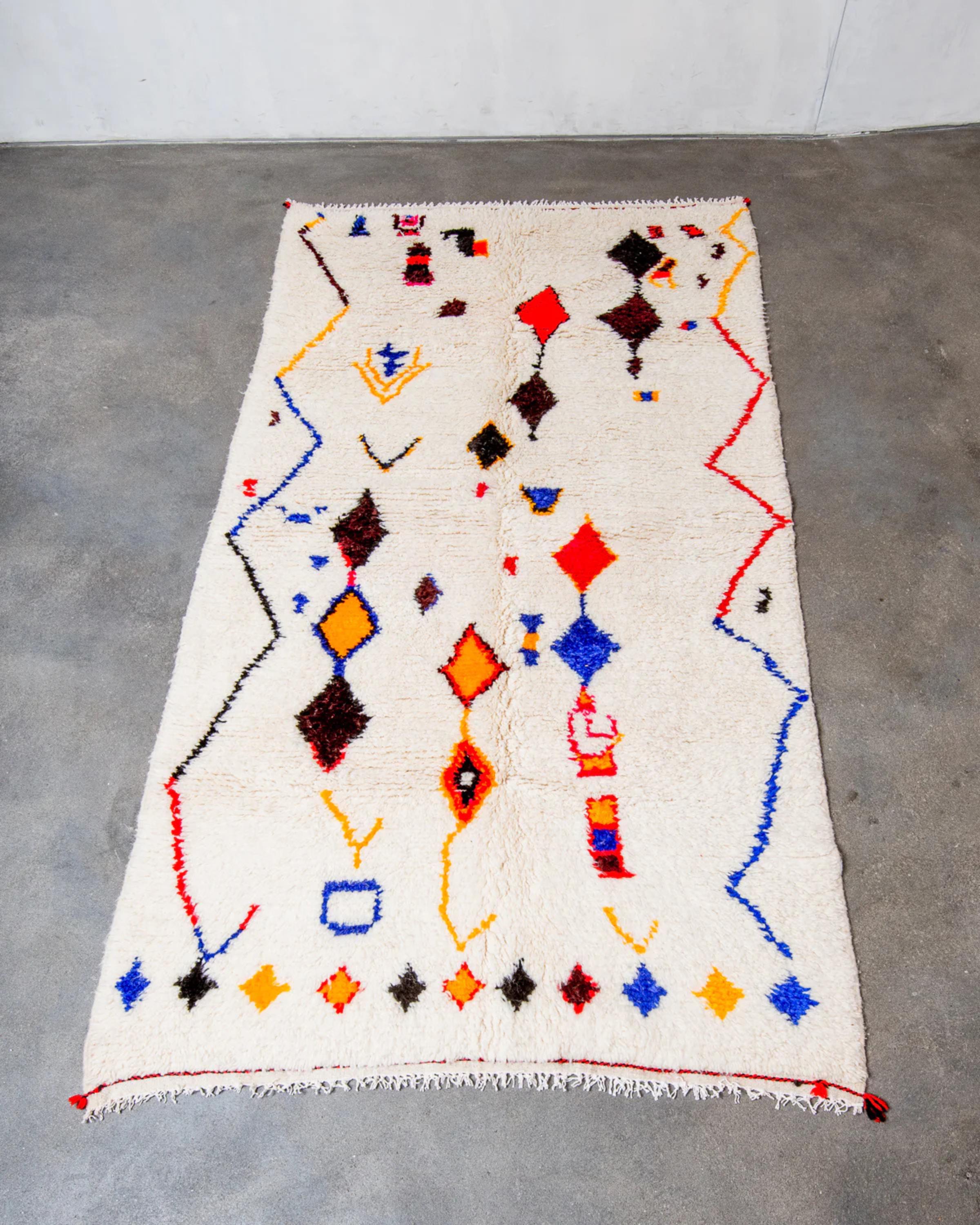 Handwoven Beni Ourain Rug: Moroccan Style Area Rug, Custom Sizes