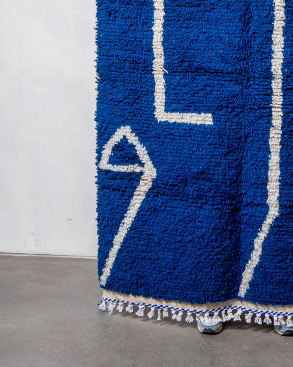 Moroccan Blue Shag Rug: Handwoven Beni Ourain Style, Custom Size