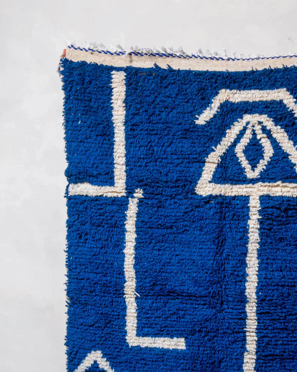 Moroccan Blue Shag Rug: Handwoven Beni Ourain Style, Custom Size