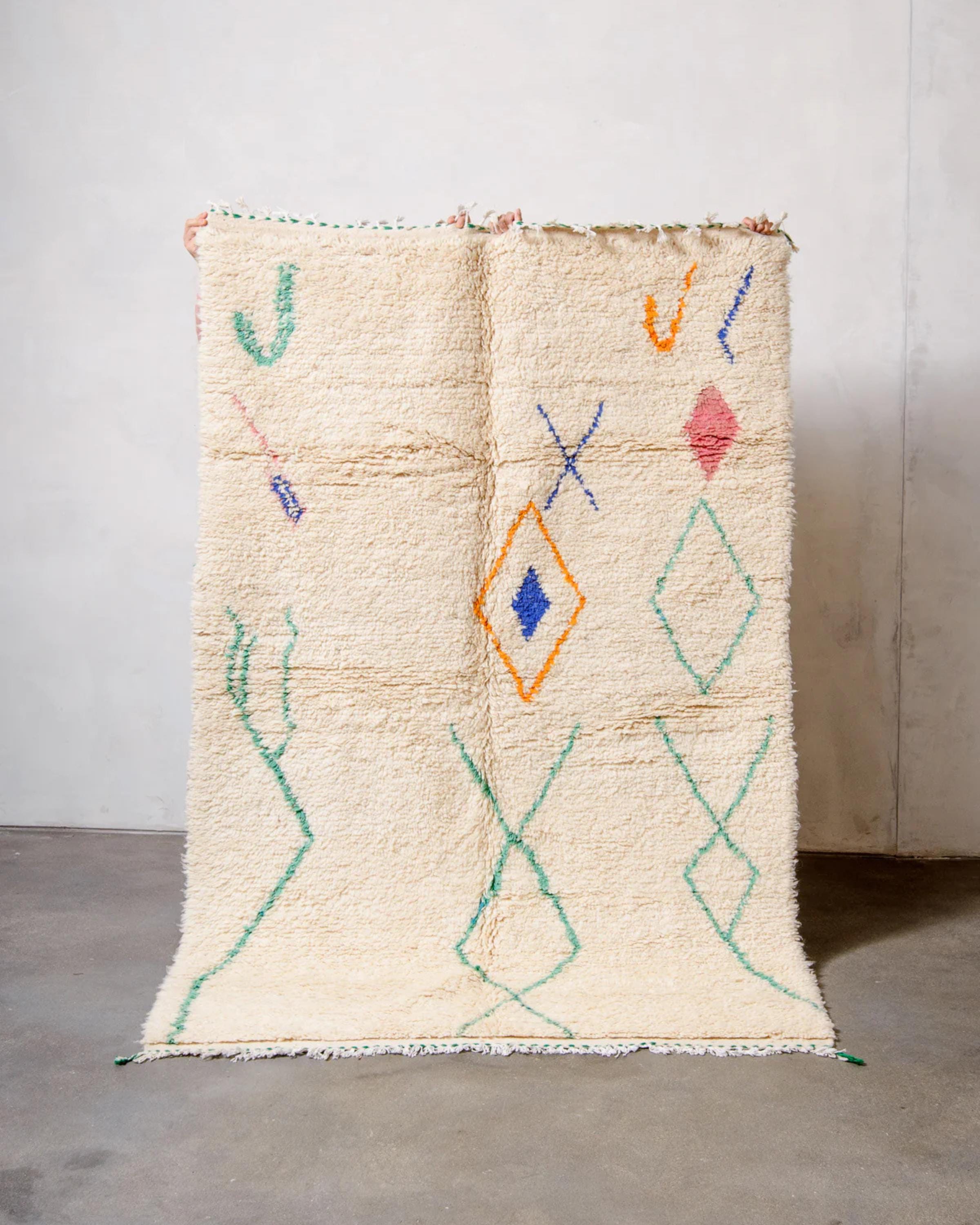 Handmade Beni Ourain Rug: Custom Moroccan Shag Rug