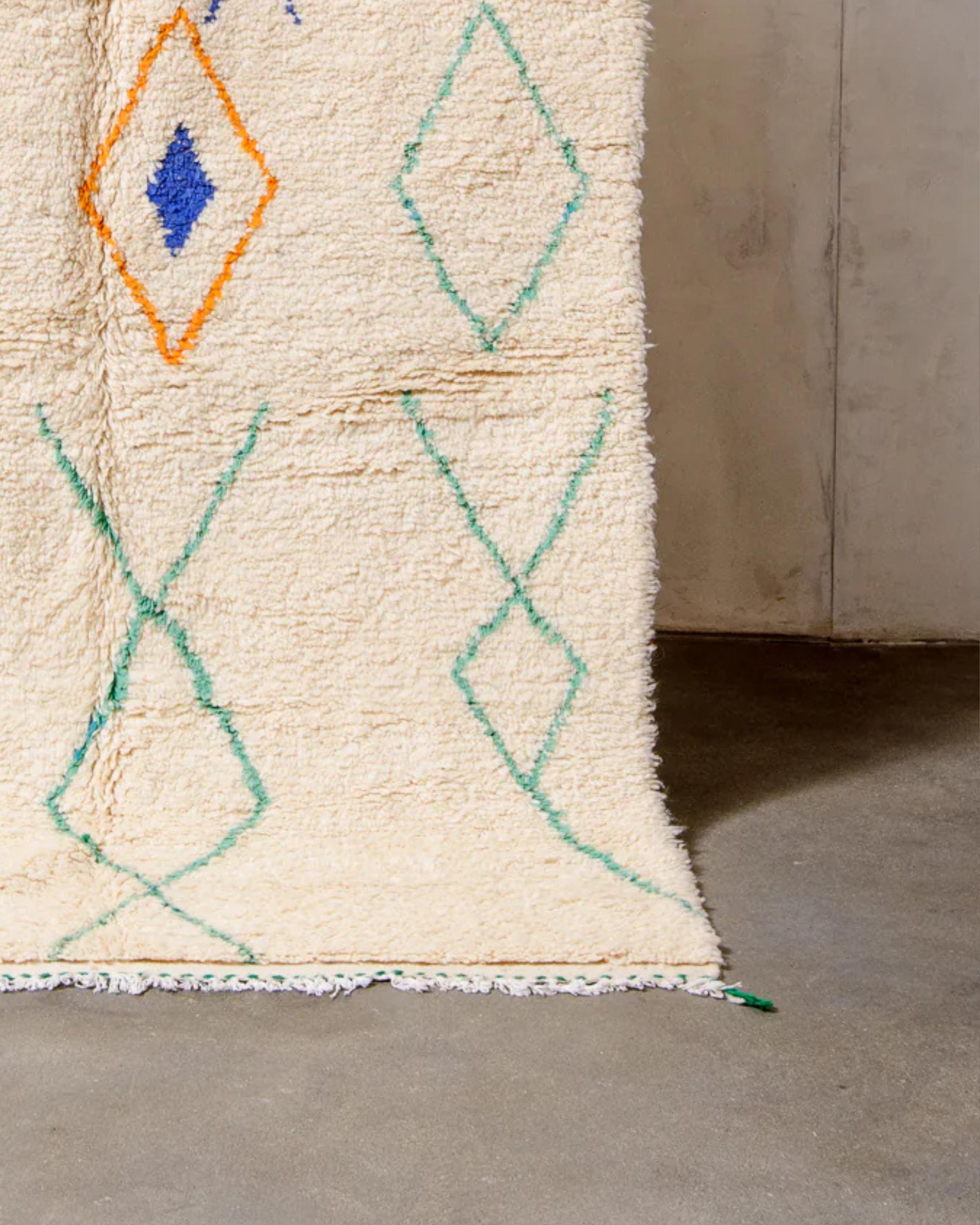 Handmade Beni Ourain Rug: Custom Moroccan Shag Rug