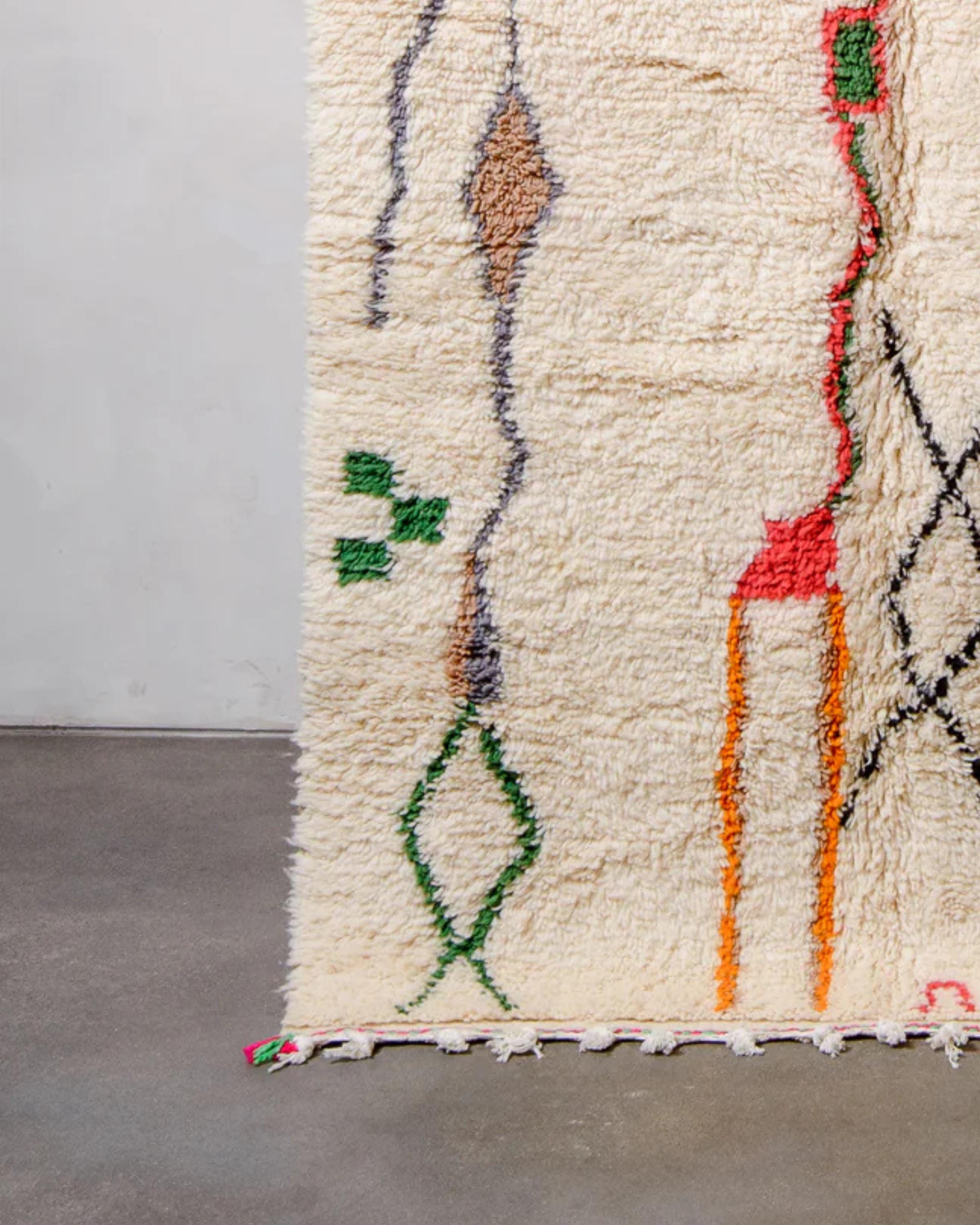 Handwoven Beni Ourain Rug: Moroccan Shag Rug, Custom Size