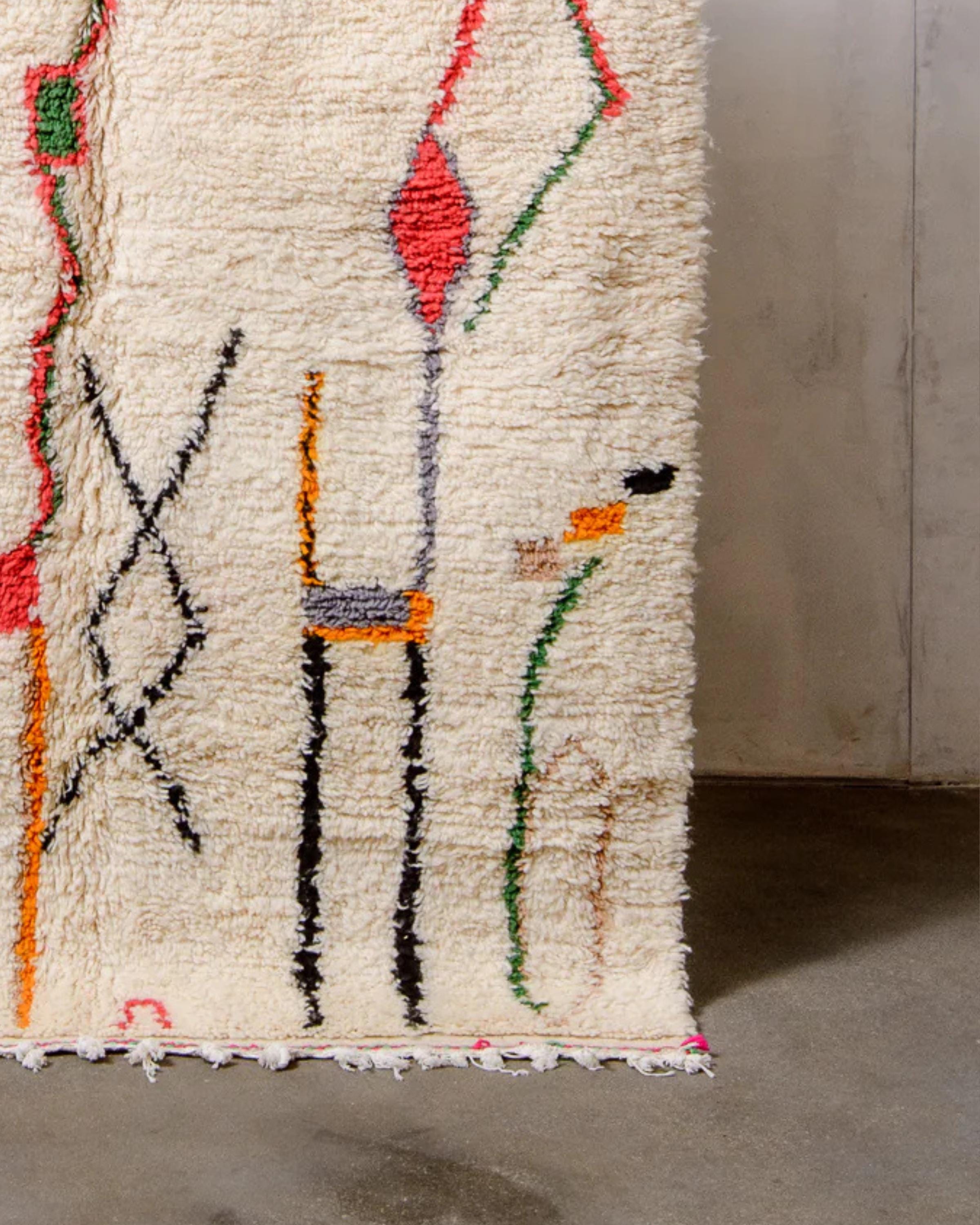 Handwoven Beni Ourain Rug: Moroccan Shag Rug, Custom Size