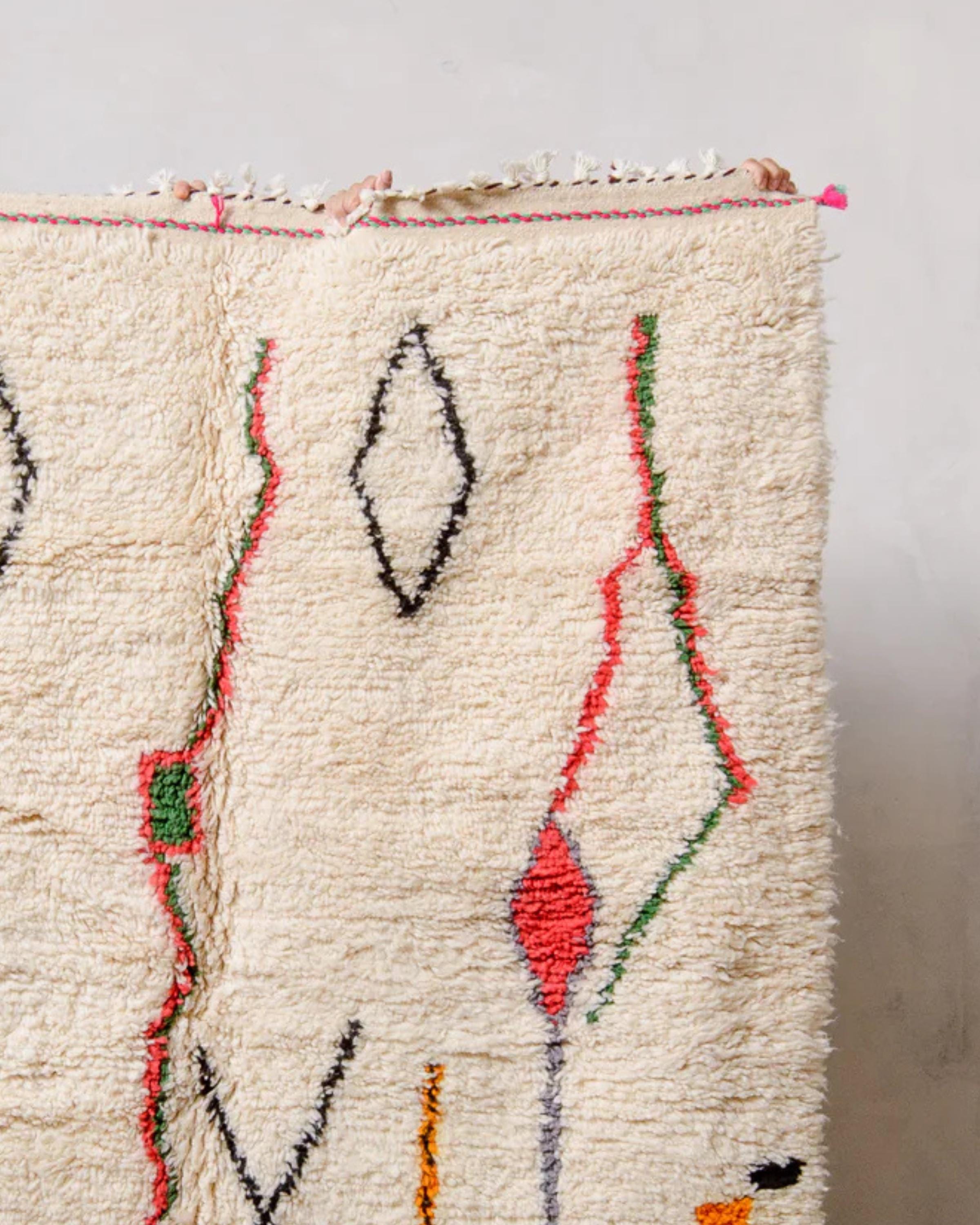 Handwoven Beni Ourain Rug: Moroccan Shag Rug, Custom Size