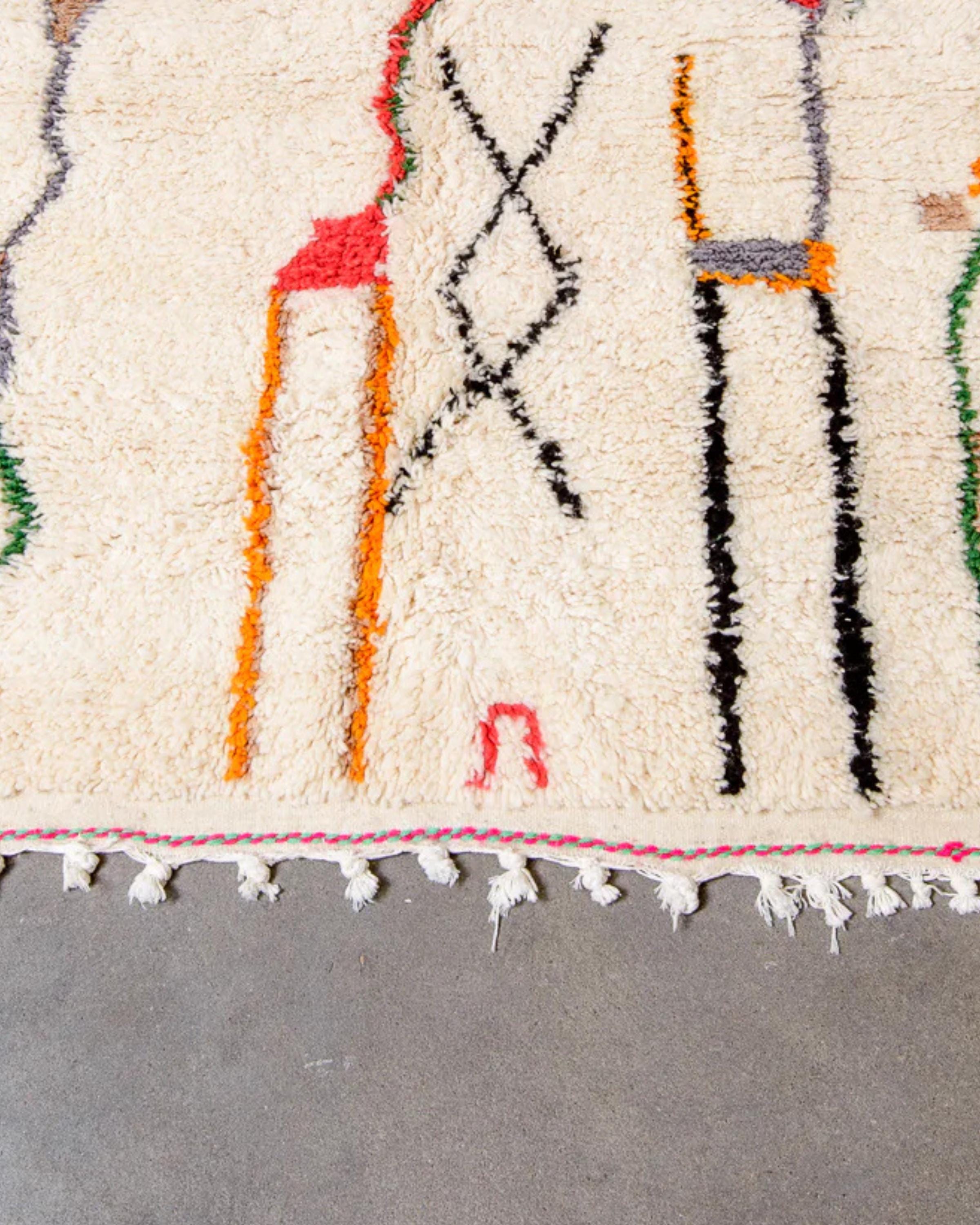 Handwoven Beni Ourain Rug: Moroccan Shag Rug, Custom Size