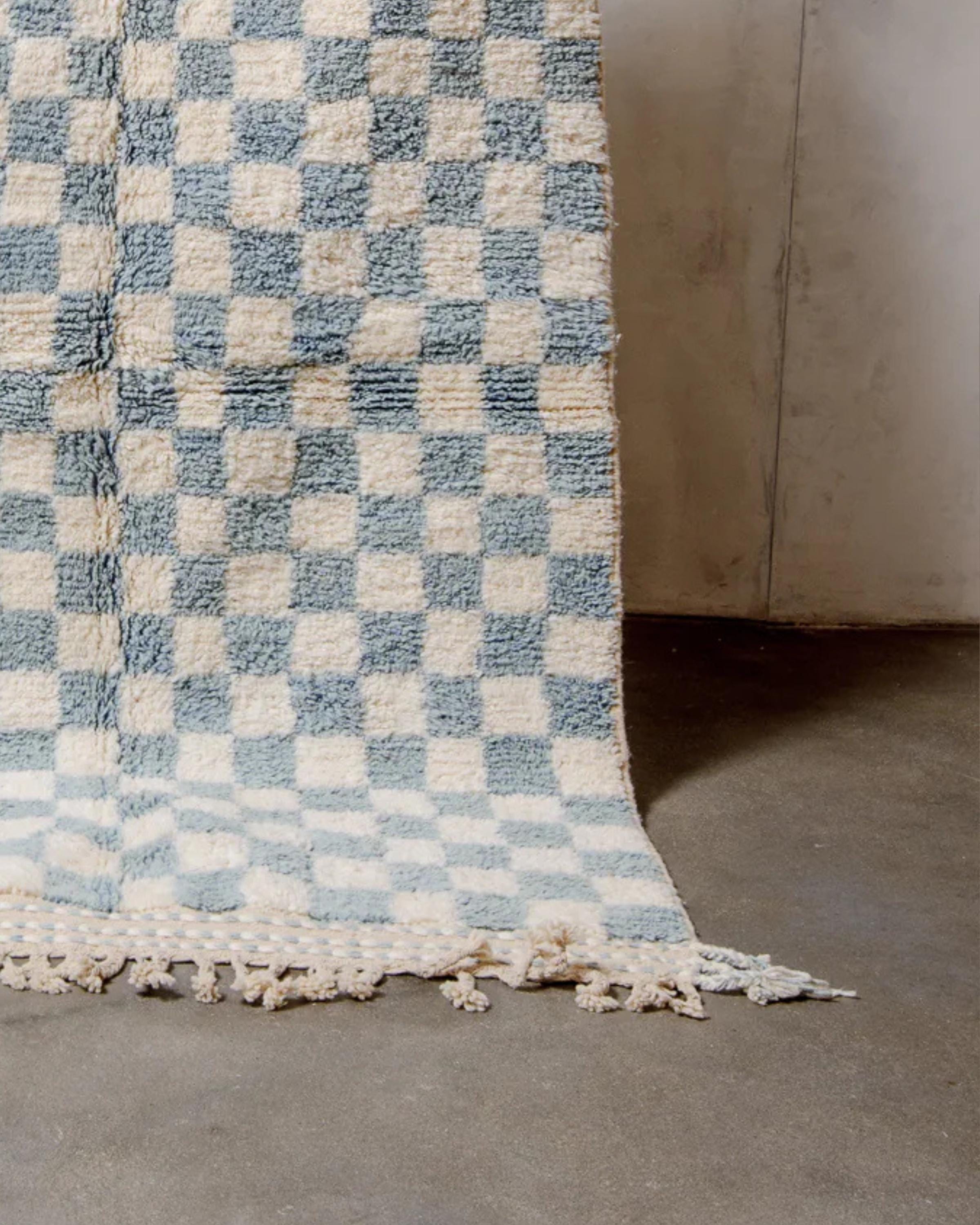 Handmade Beni Ourain Rug: Checkered Moroccan Rug, Custom Size