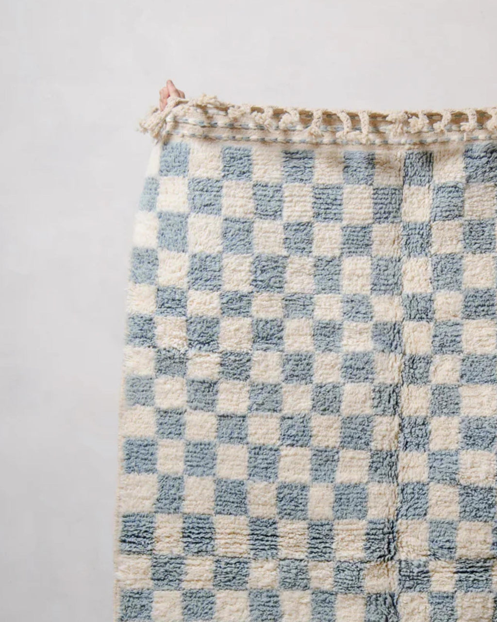 Handmade Beni Ourain Rug: Checkered Moroccan Rug, Custom Size