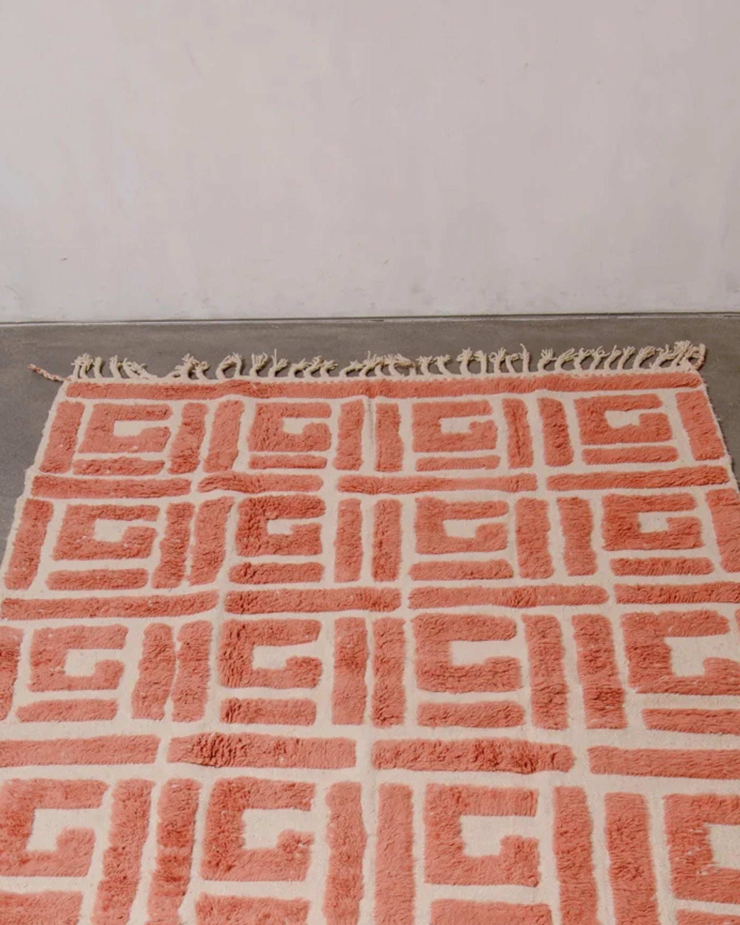 Handmade Beni Ourain Rug: Custom Moroccan Rug, Neutral Geometric Decor