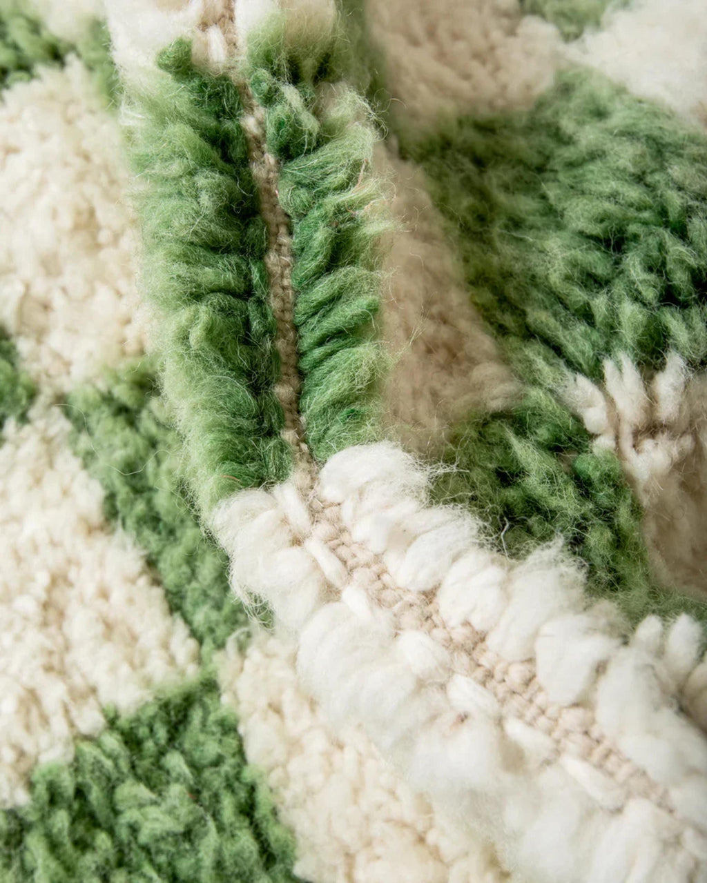 Handmade Beni Ourain Rug: Checkered Moroccan Wool Carpet, Custom Size