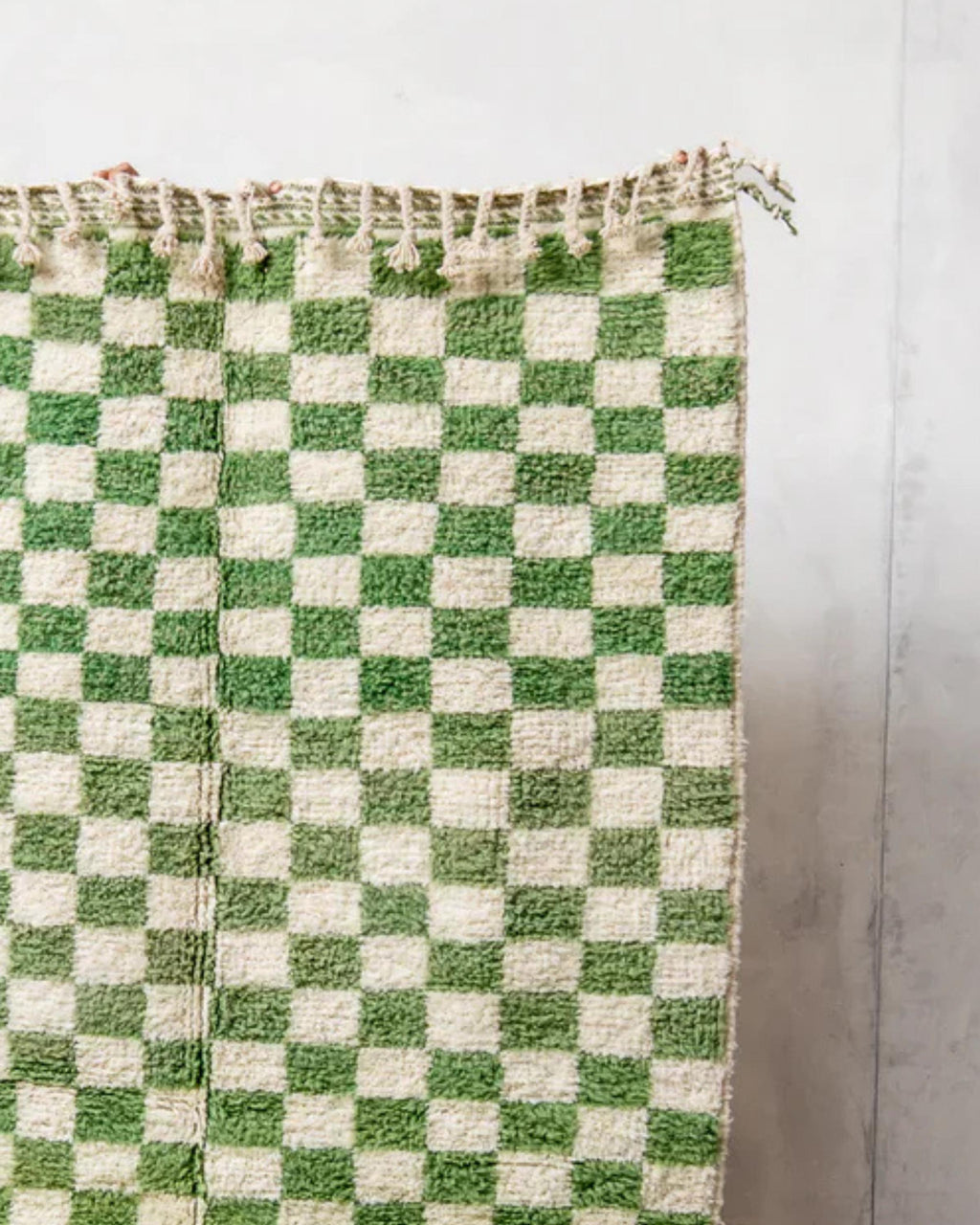 Handmade Beni Ourain Rug: Checkered Moroccan Wool Carpet, Custom Size