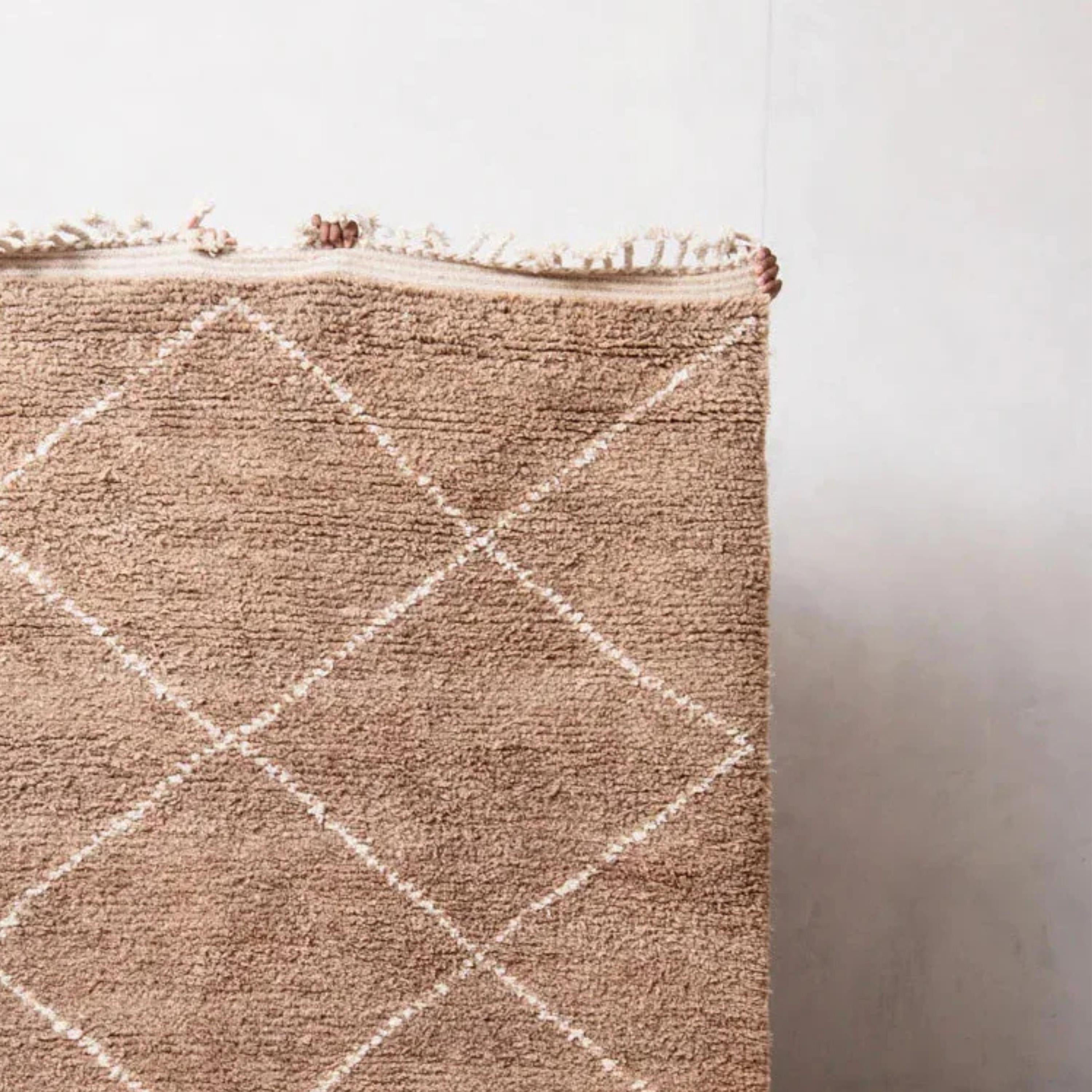 Handmade Beni Ourain Moroccan Rug: Neutral Bohemian Decor, Custom Size